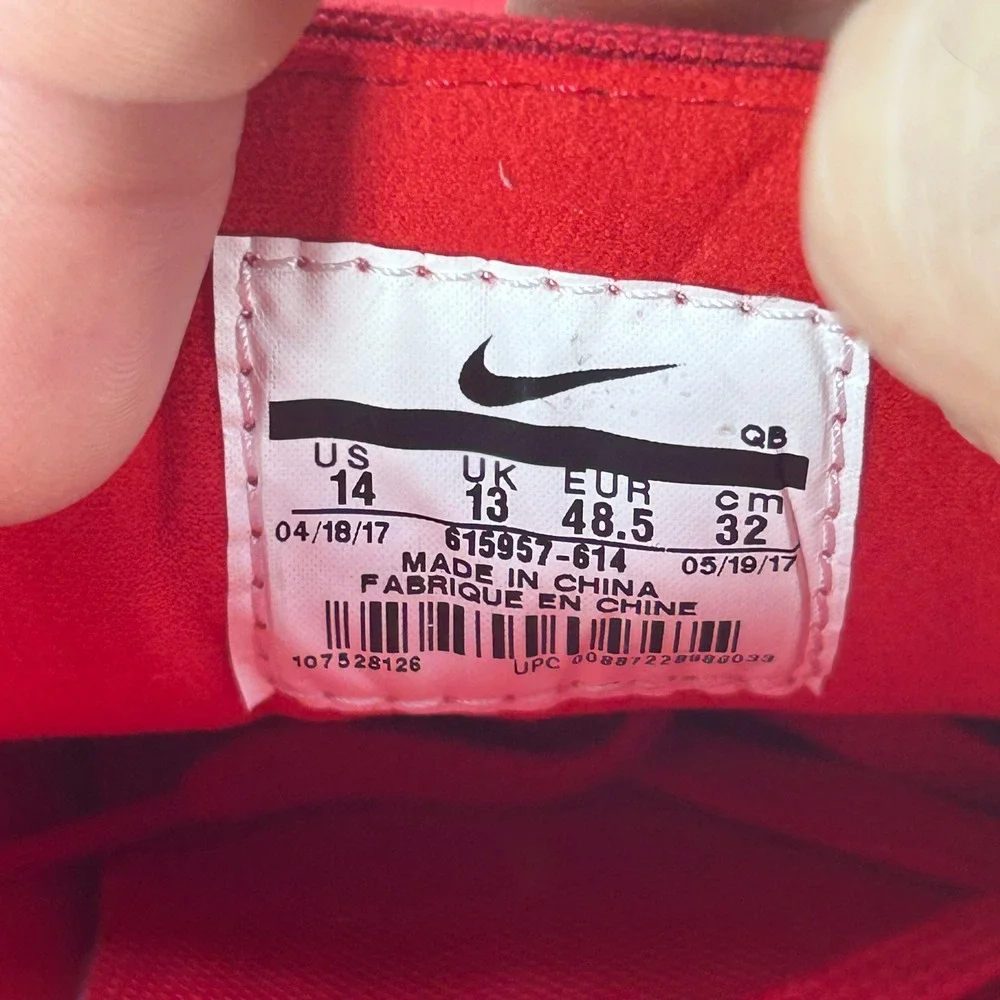 Nike SB Zoom Stefan Janoski Canvas Red White Skate Shoes 615957-614 Mens Size 14